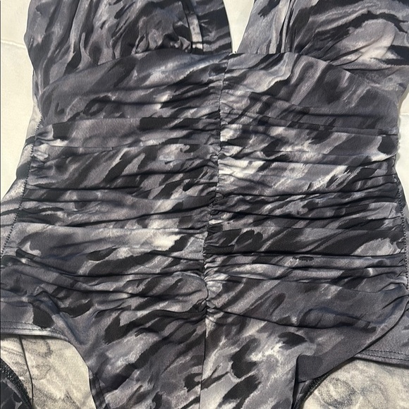 Miraclesuit Black and Gray One-Piece Swimsuit - Picture 10 of 12